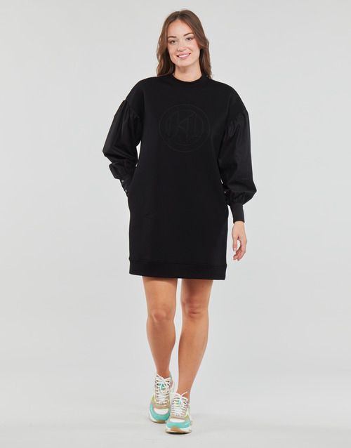 Karl Lagerfeld - FABRIC MIX SWEATDRESS Negro