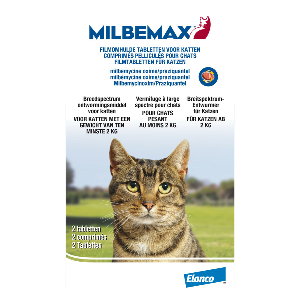 Milbemax Ontworming Tabletten Kat 2 - 8 kg2 tabletten