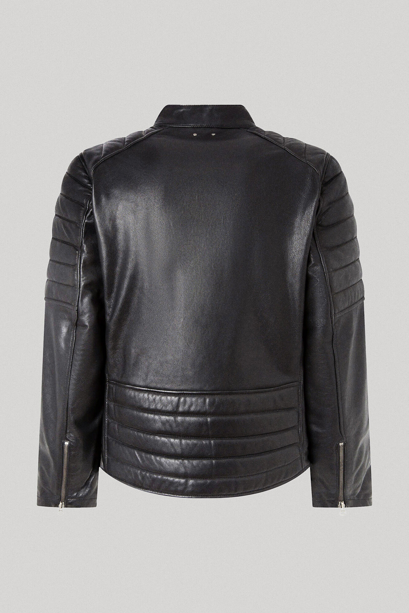 Jaqueta de couro de cordeiro estilo motociclista