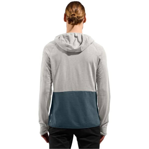 Veste polaire randonnée ODLO ASCENT MID LAYER HOODY FULL ZIP SILVER CLOUD/DARK SLATE