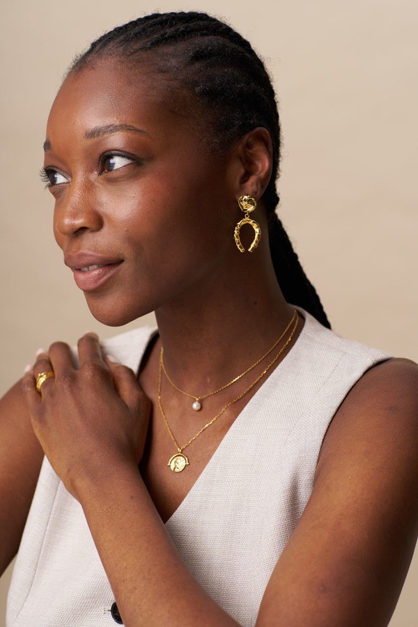 Orelia Jewellery Pearl & Medallion 2-Row Necklace