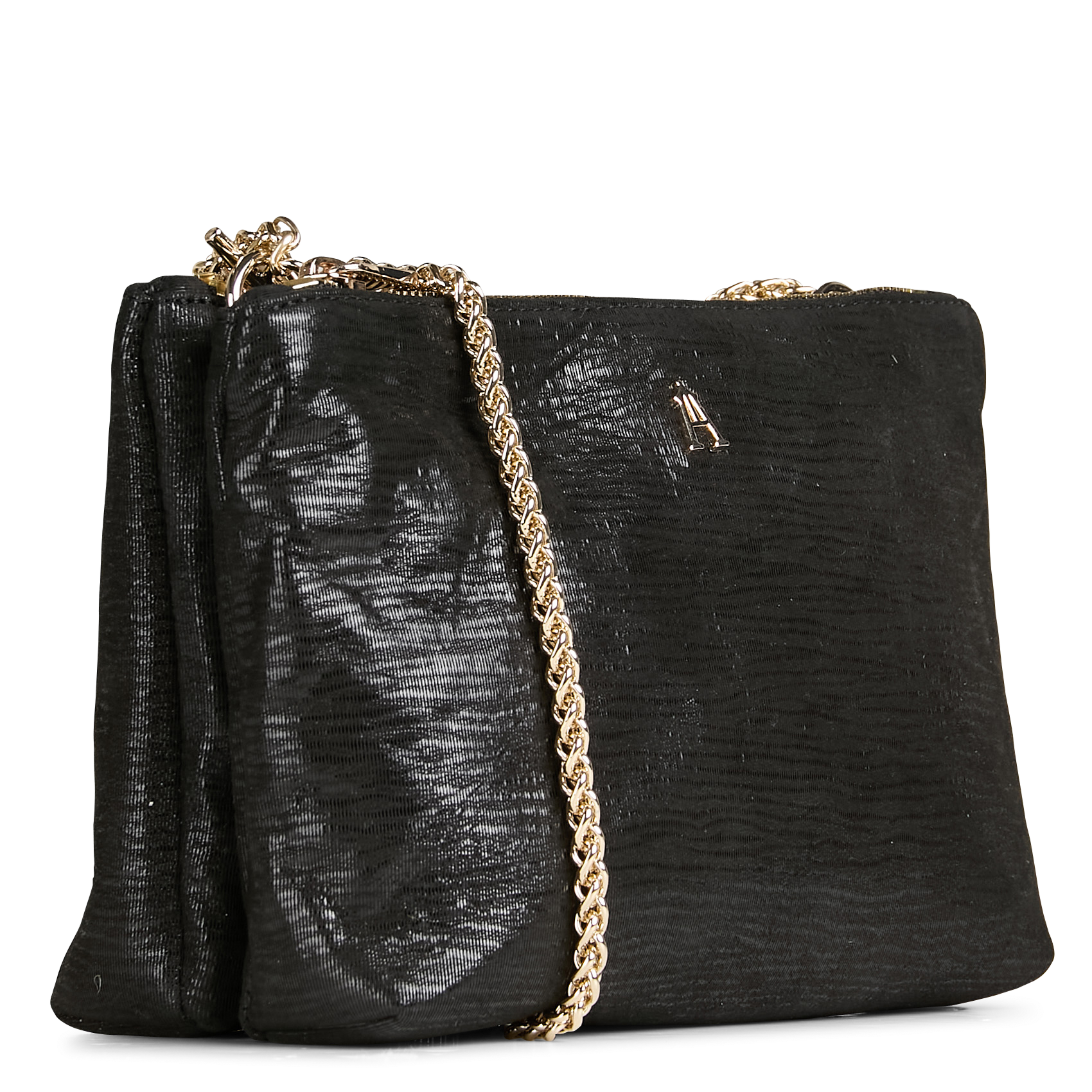 Duo - Sac bandoulière en cuir| Noir