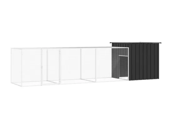 Poulailler Anthracite 400x91x100 cm Acier galvanisé
