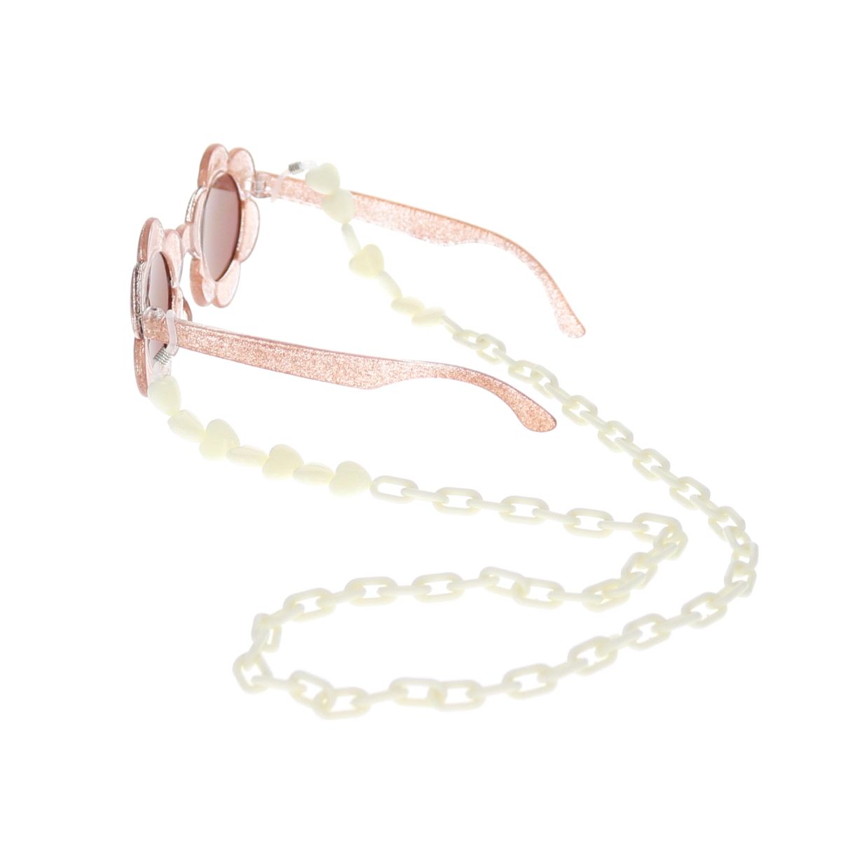 Chaîne de lunettes cœurs écru Roodoudou