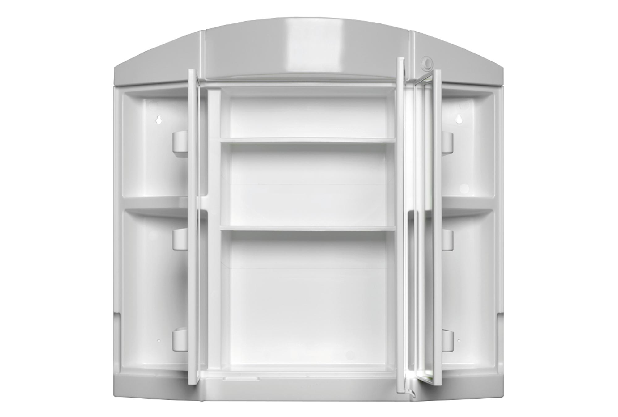 Spiegelschrank - weiß - mit Beleuchtung - 65 cm breit