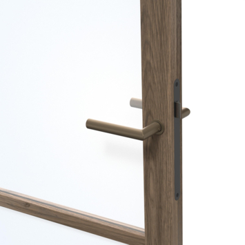 Arne & Bodil binnendeur ABE101 blank glas - donker eiken houtlook afwerking