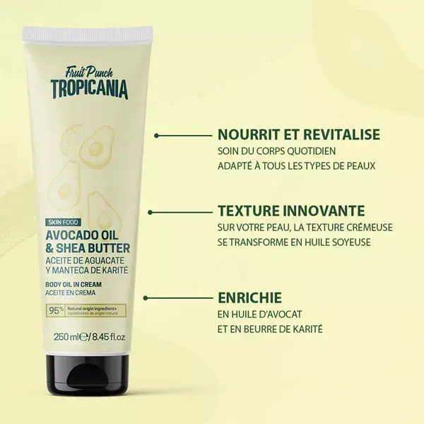 Creme Corporal Tropicania com Óleo de Abacate e Manteiga de Karité 250ml
