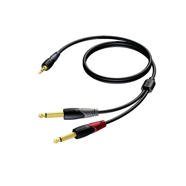 Procab CLA713 Classic 1x mini-jack - 2x jack verloopkabel 3m