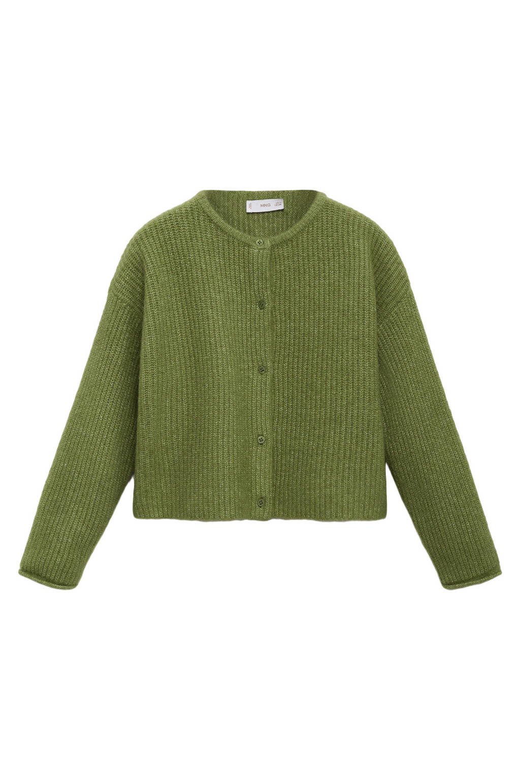 Mango Kids cardigan groen gebreid