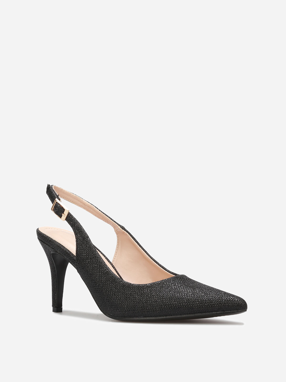 Escarpins slingback à paillettes- Noir