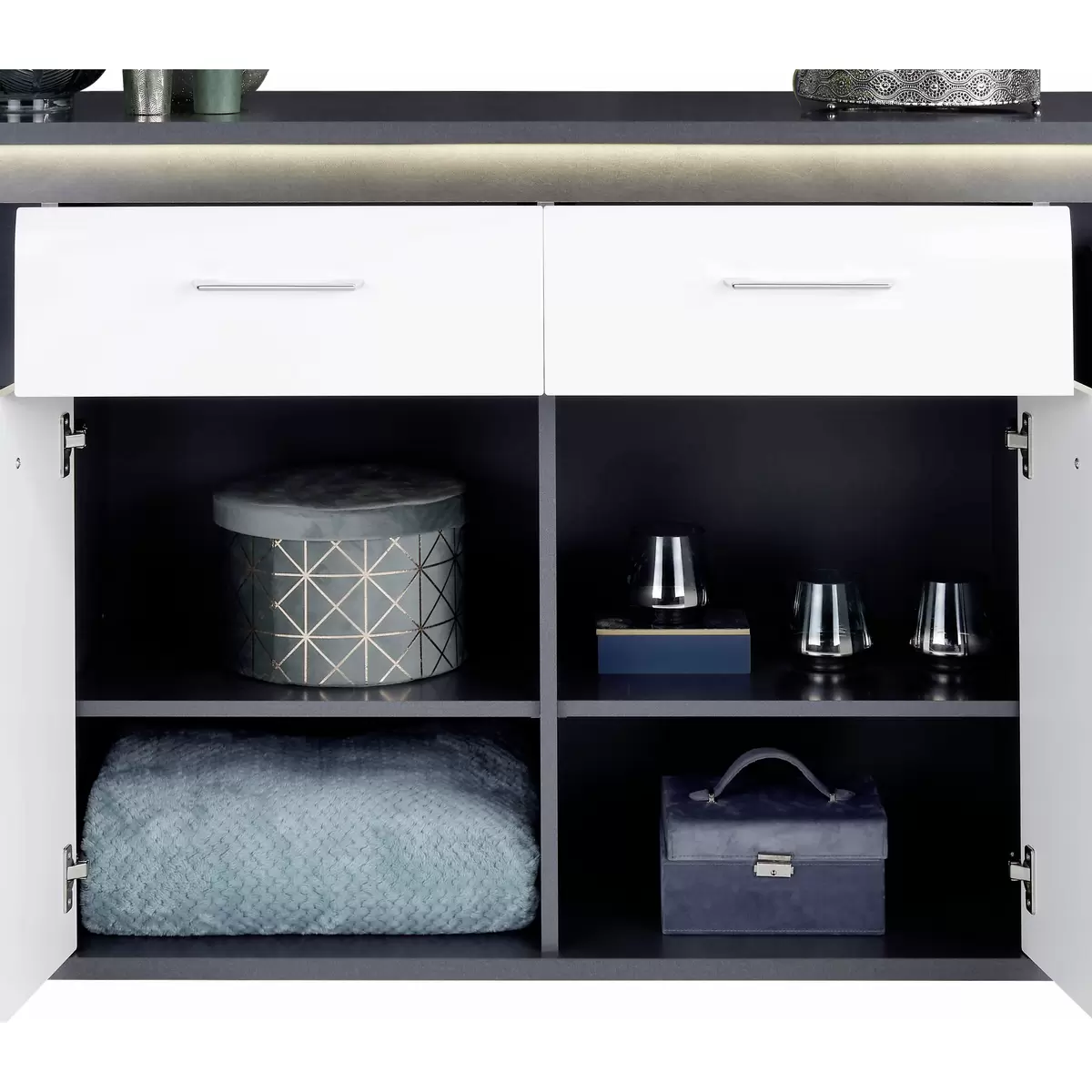 Sideboard Alassio weiss,grau