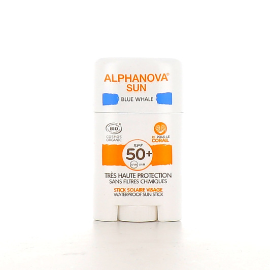 Alphanova Sun Stick solaire bio visage SPF 50+ - Filtres minéraux