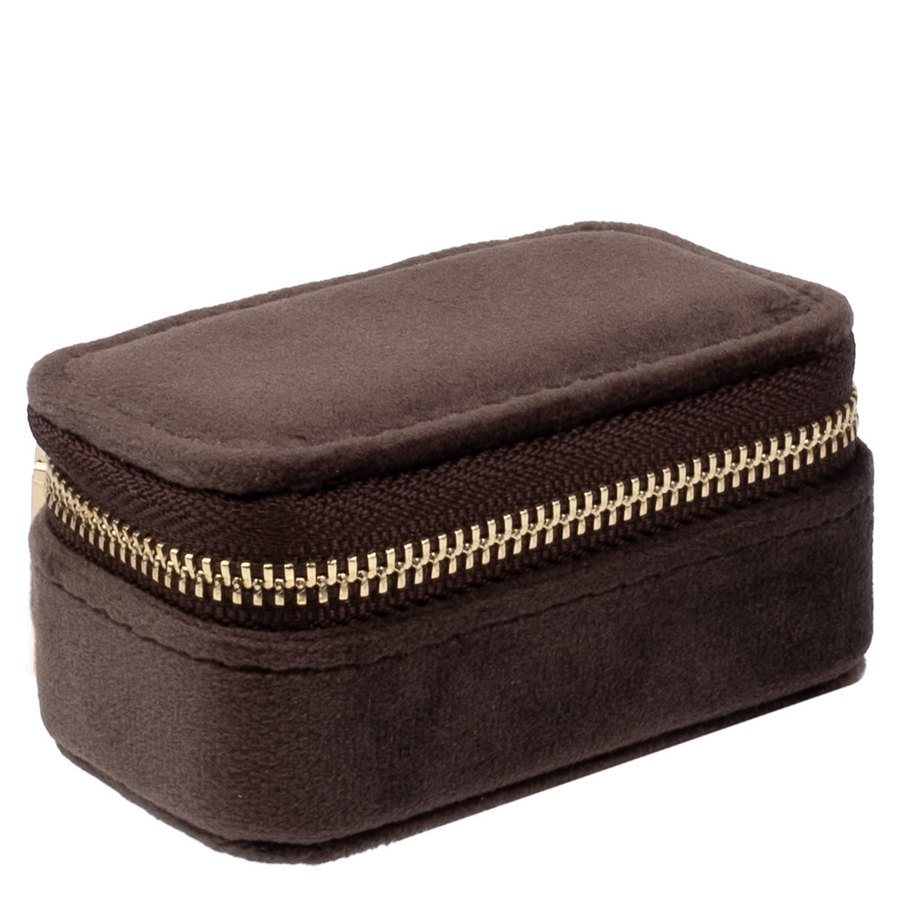 DARK Velvet Jewellery Box Micro Chocolate Brown