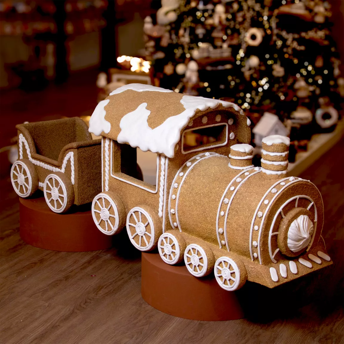 Train de Noël Géant (114 x H68 cm) Pain d'épices Gourmand
