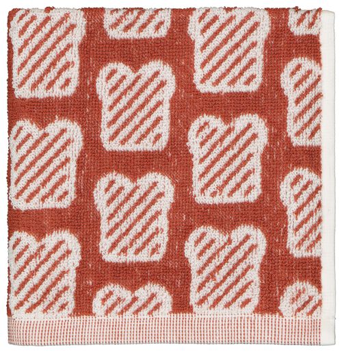 essuie-mains 50x50 coton - marron/blanc pain