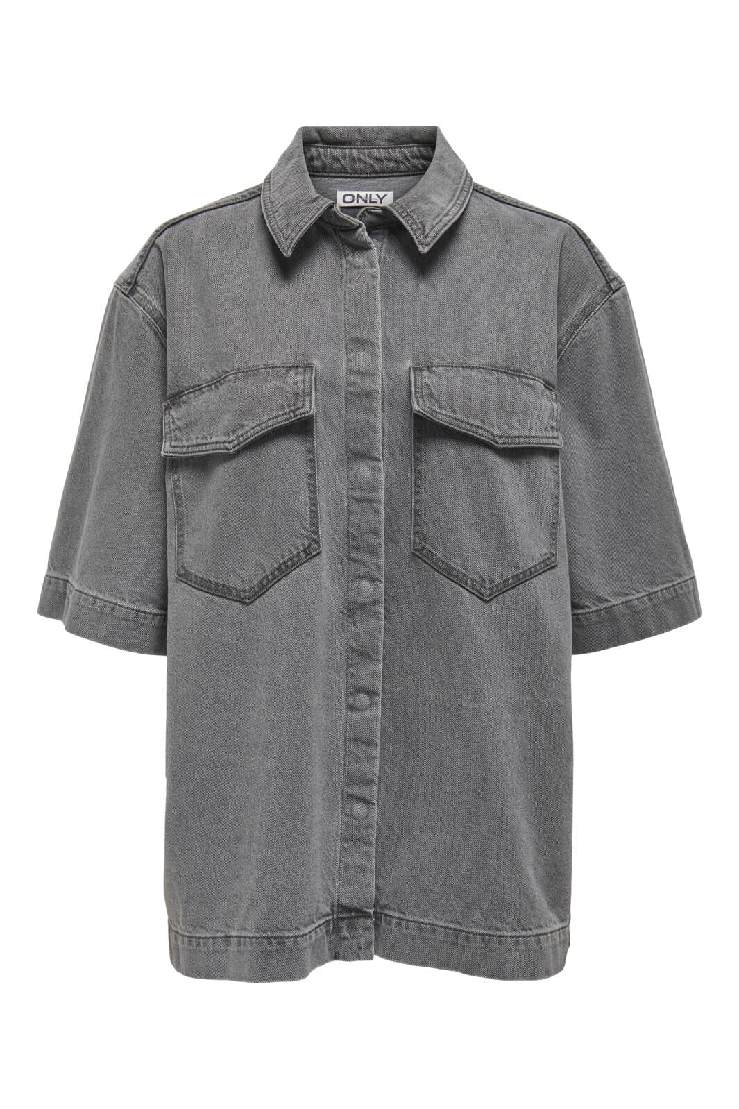 Only Onlsophie Oversize S/S Shirt 4655076 medium grey denim