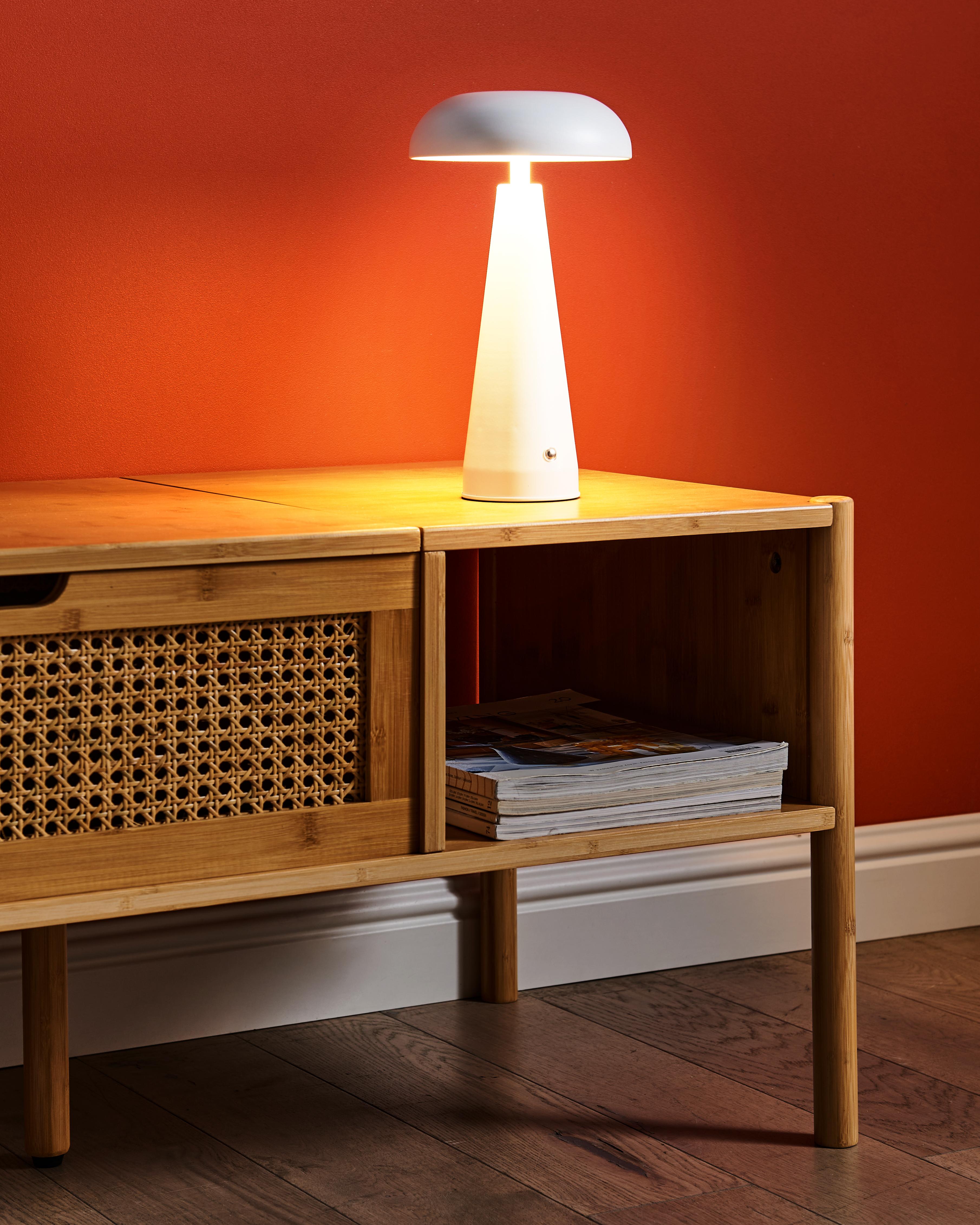 LED draadloze tafellamp BOCONO met dimmer Metaal Wit