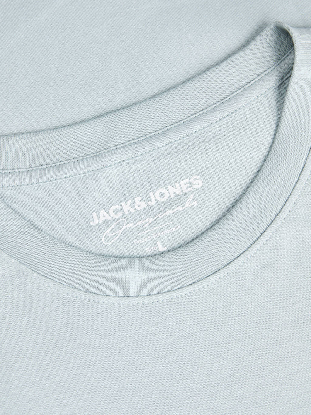 JACK & JONES T-shirt KORVESTERBRO met tekst lichtblauw
