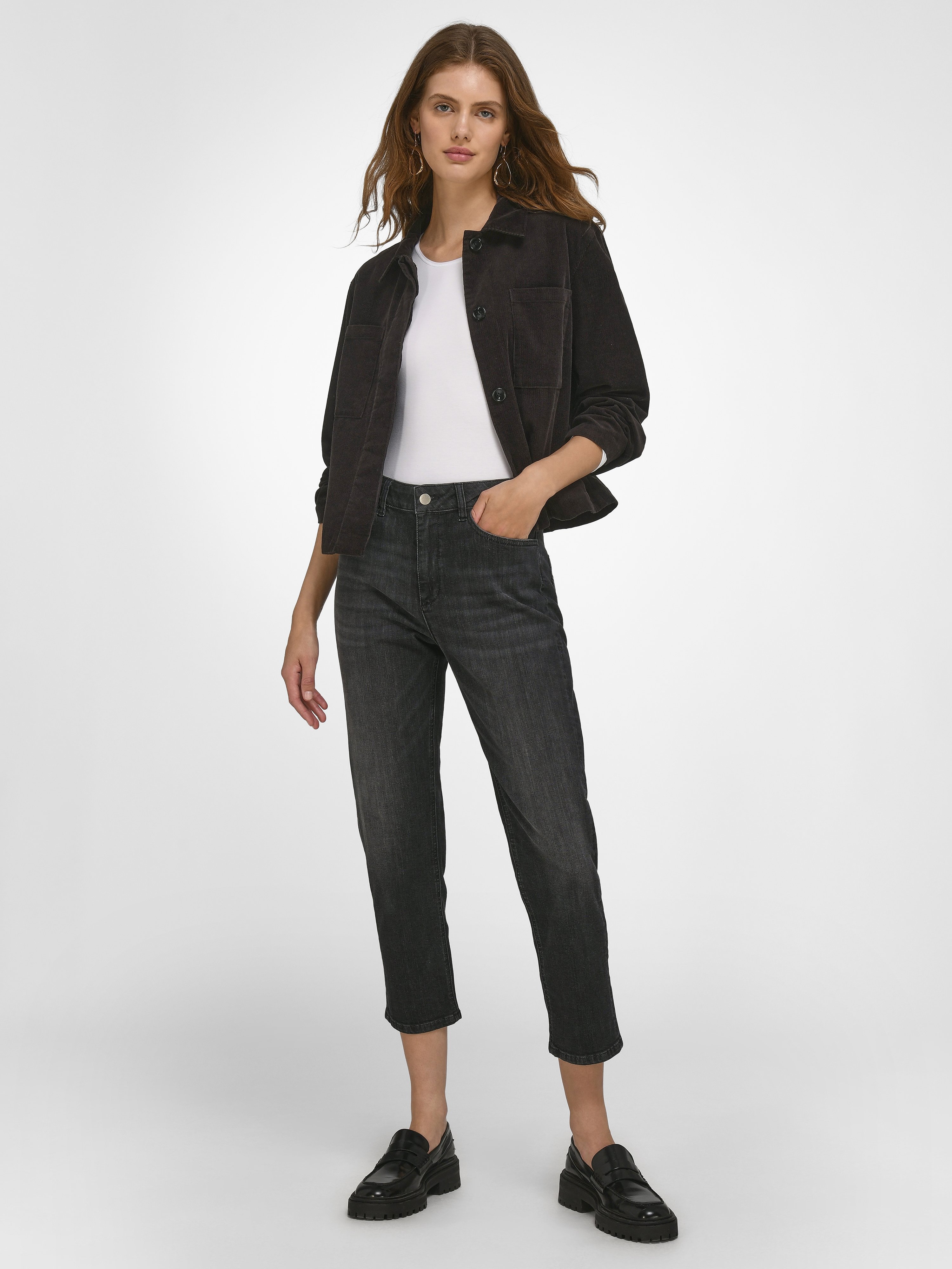 Cordjacke mit Umlege­kragen