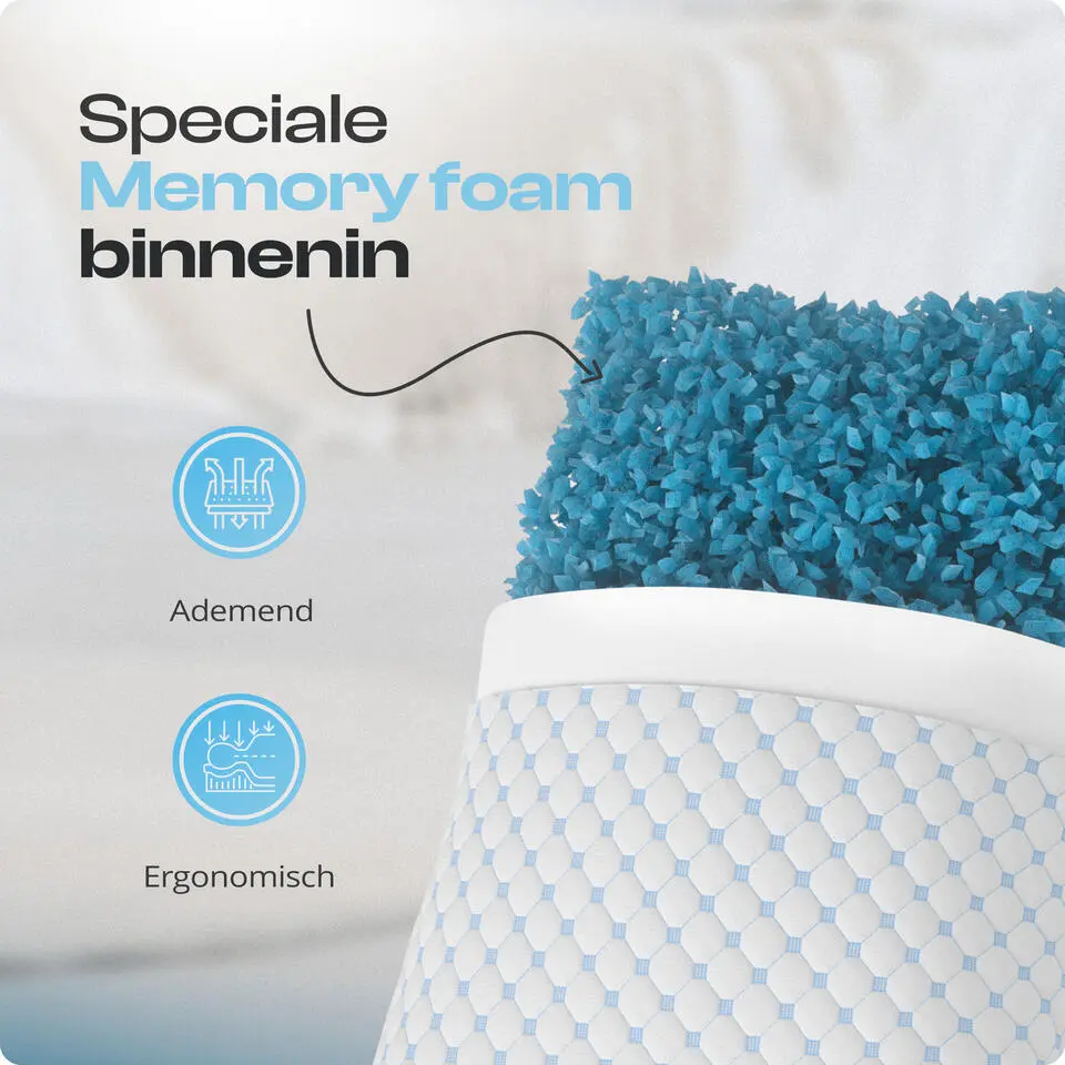 Hoofdkussen Dreamhouse – Memory Foam & Wasbare Hoes
