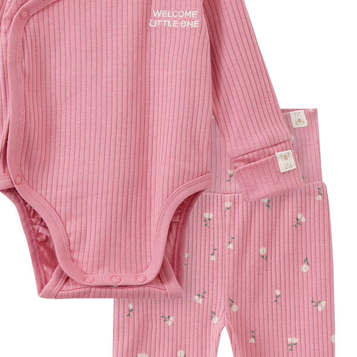 Topomini Pure Collection Newborn Wickelbody, Leggings und Mütze rosa