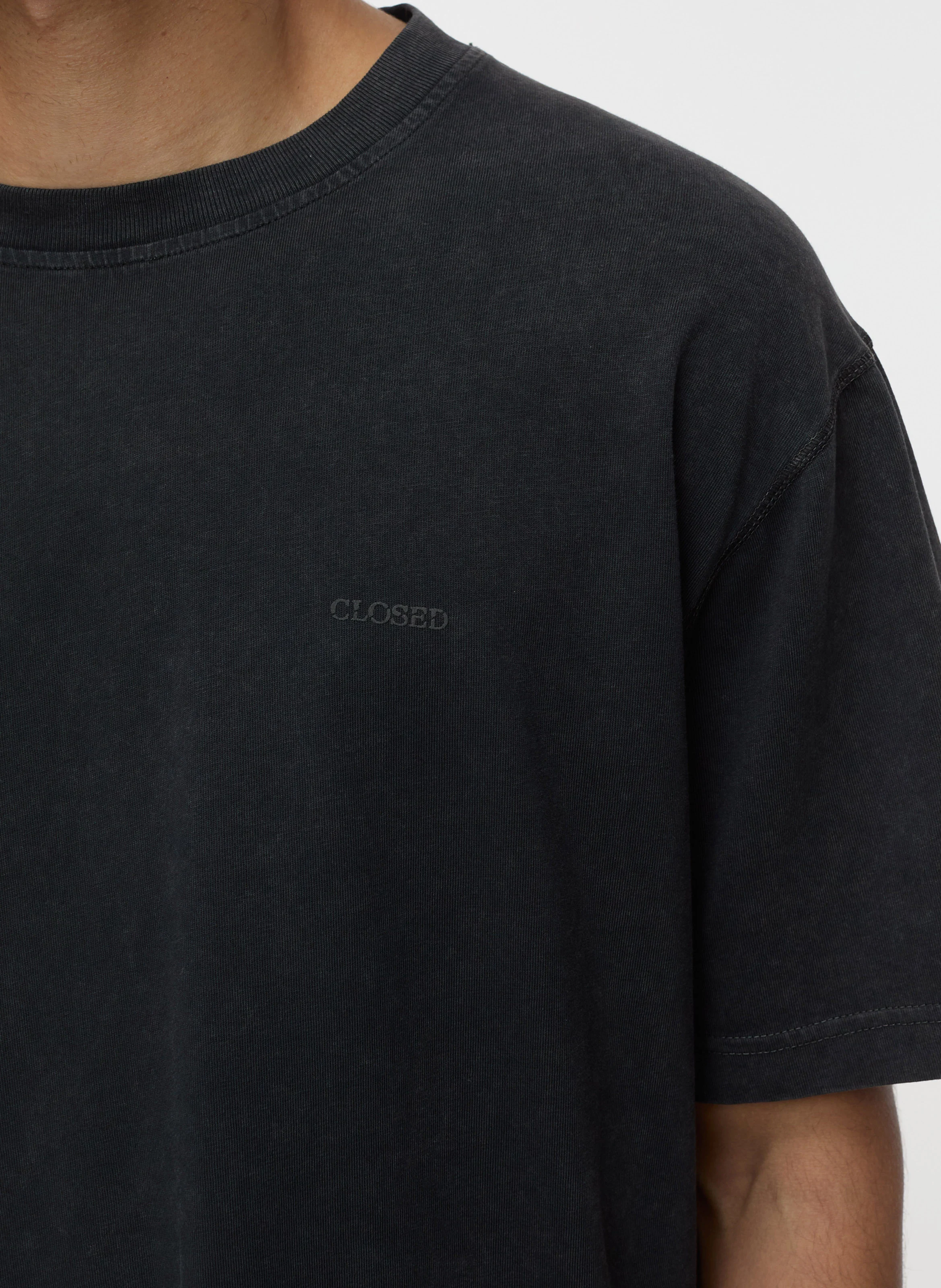Tee-shirt col rond en coton | Noir