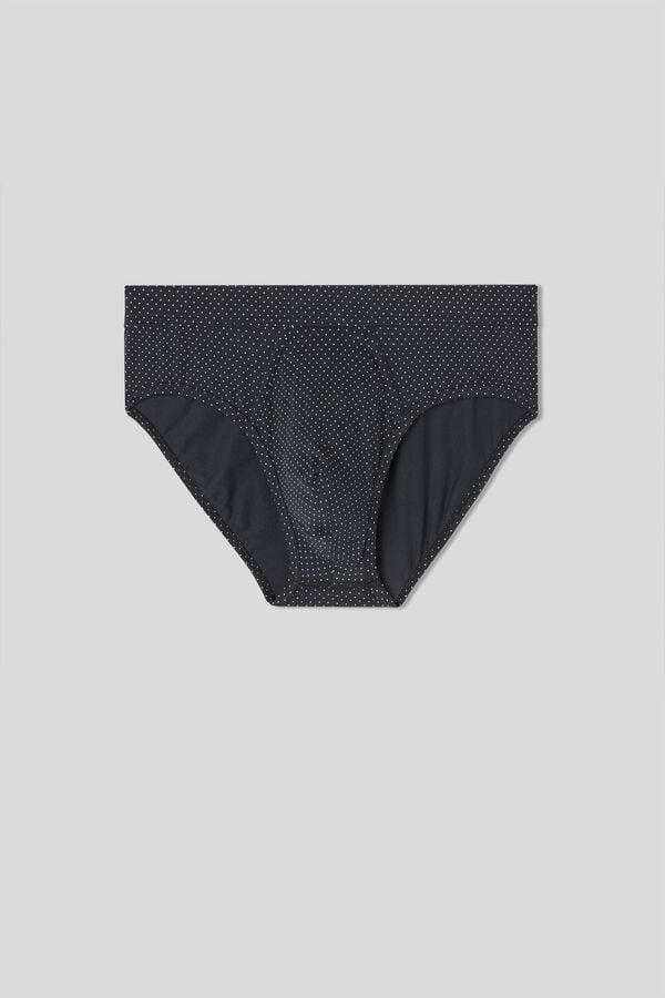 Cueca Supima® Natural Fresh Cotton com estampa de microbolinhas