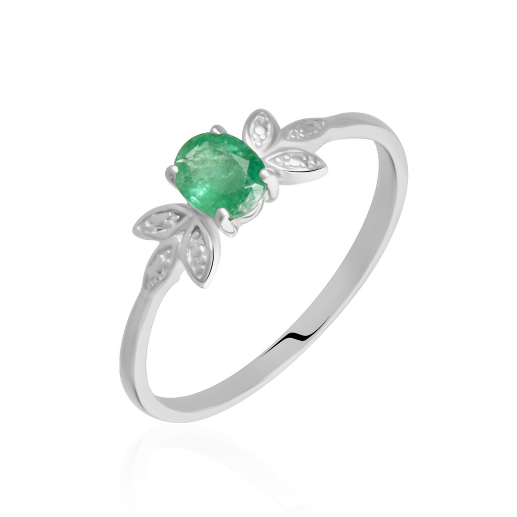 Bague Or Blanc Febe Emeraude