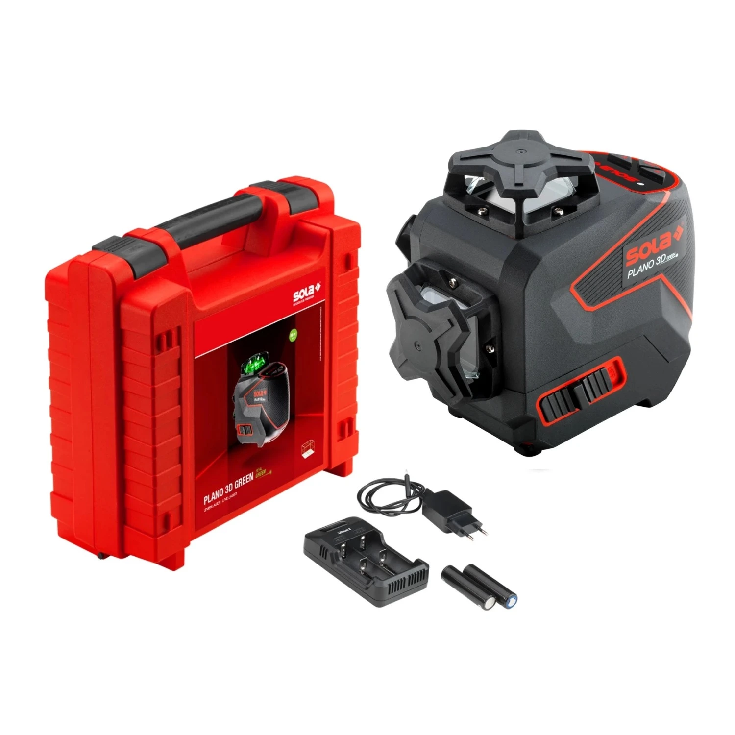 Sola PLANO 3D Green 360° Kruislijnlaser in koffer - Groen