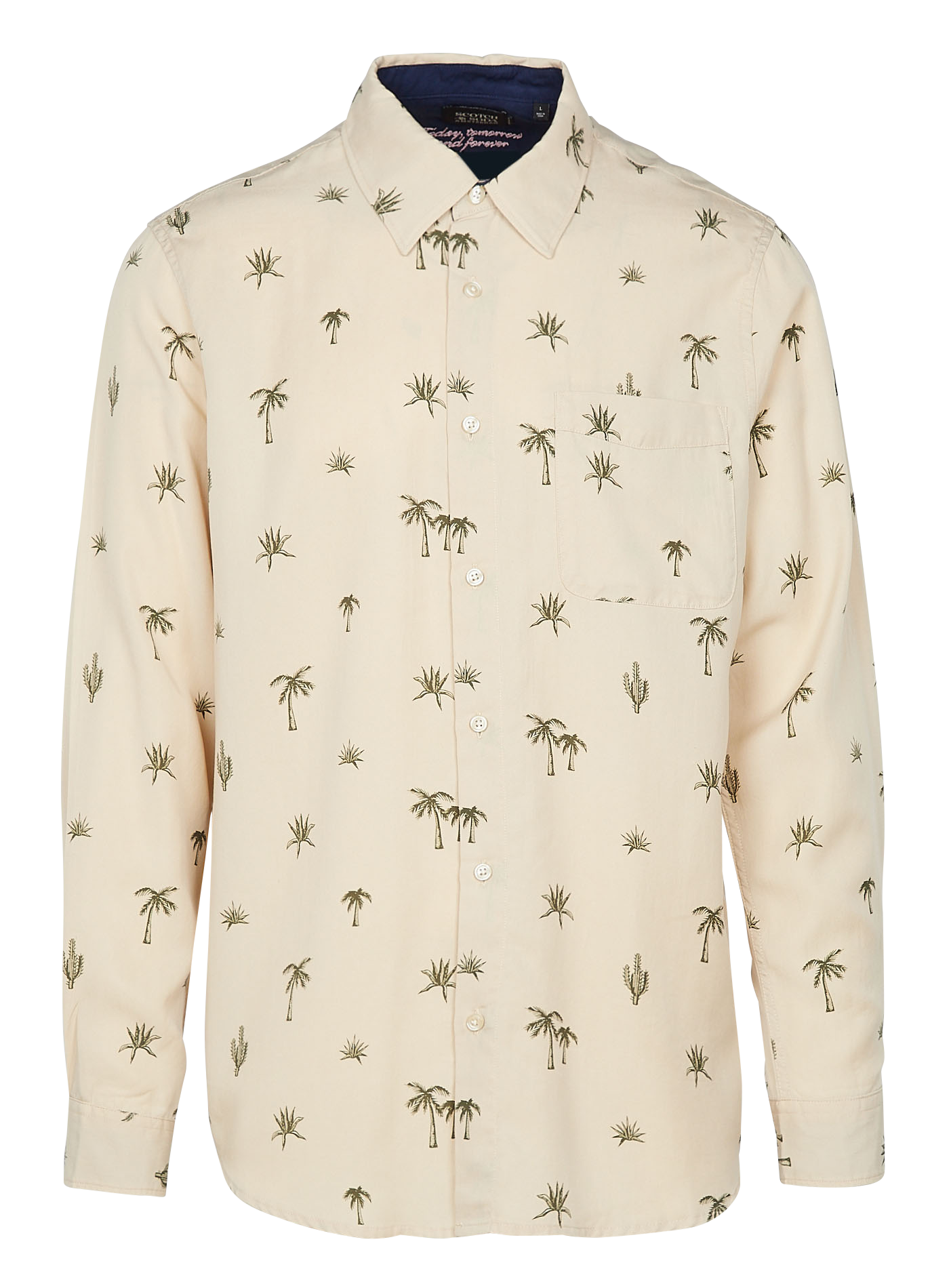 Chemise col classique regular-fit imprimée en lyocell | Multicolore