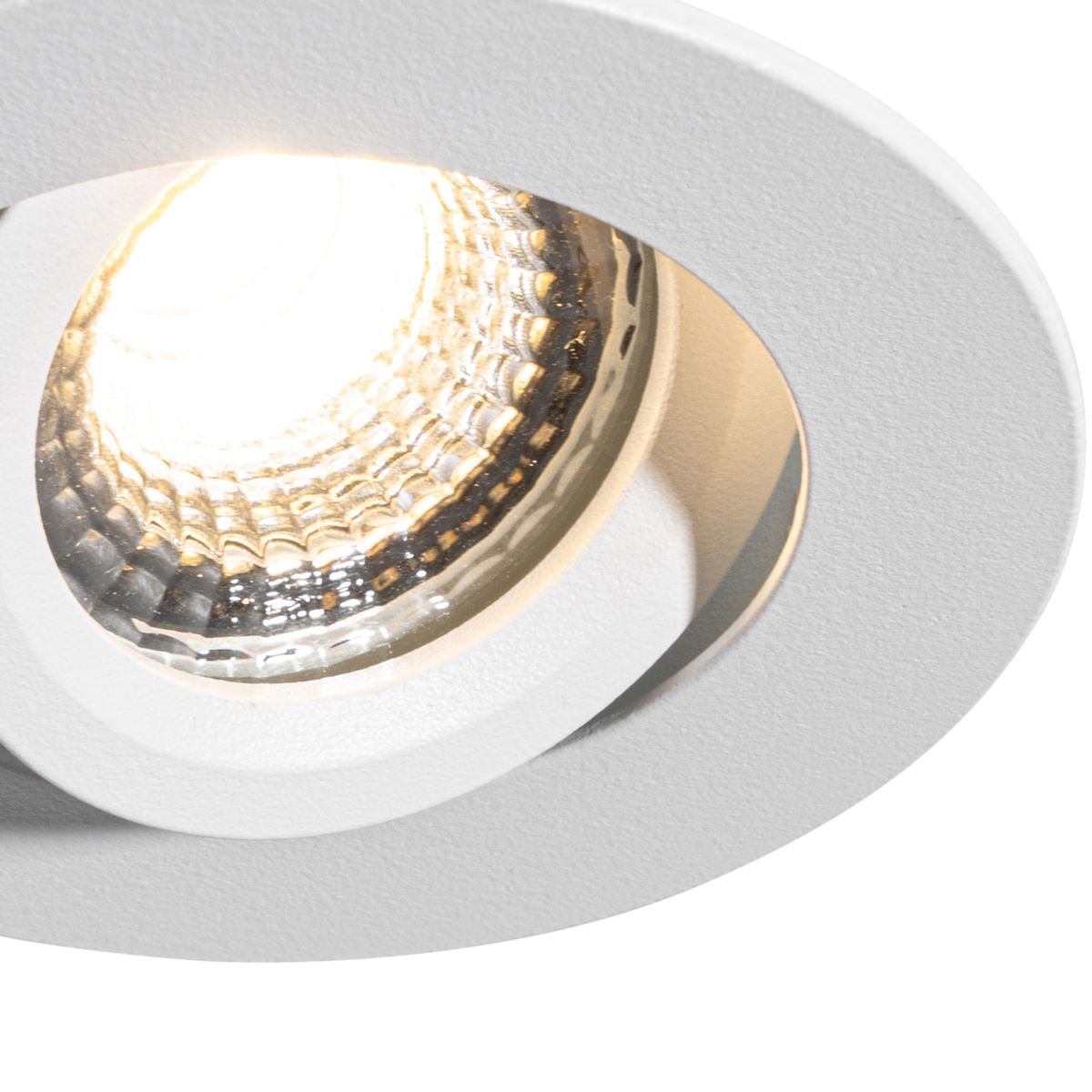 Set van 6 inbouwspots wit kantelbaar 6,5cm incl. LED IP54 ultra slim - Pupil