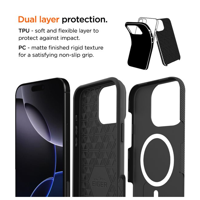 iPhone 16 Pro MagSafe North Case Premium Hybrid Schutzhülle (EGCA00695) - Schwarz