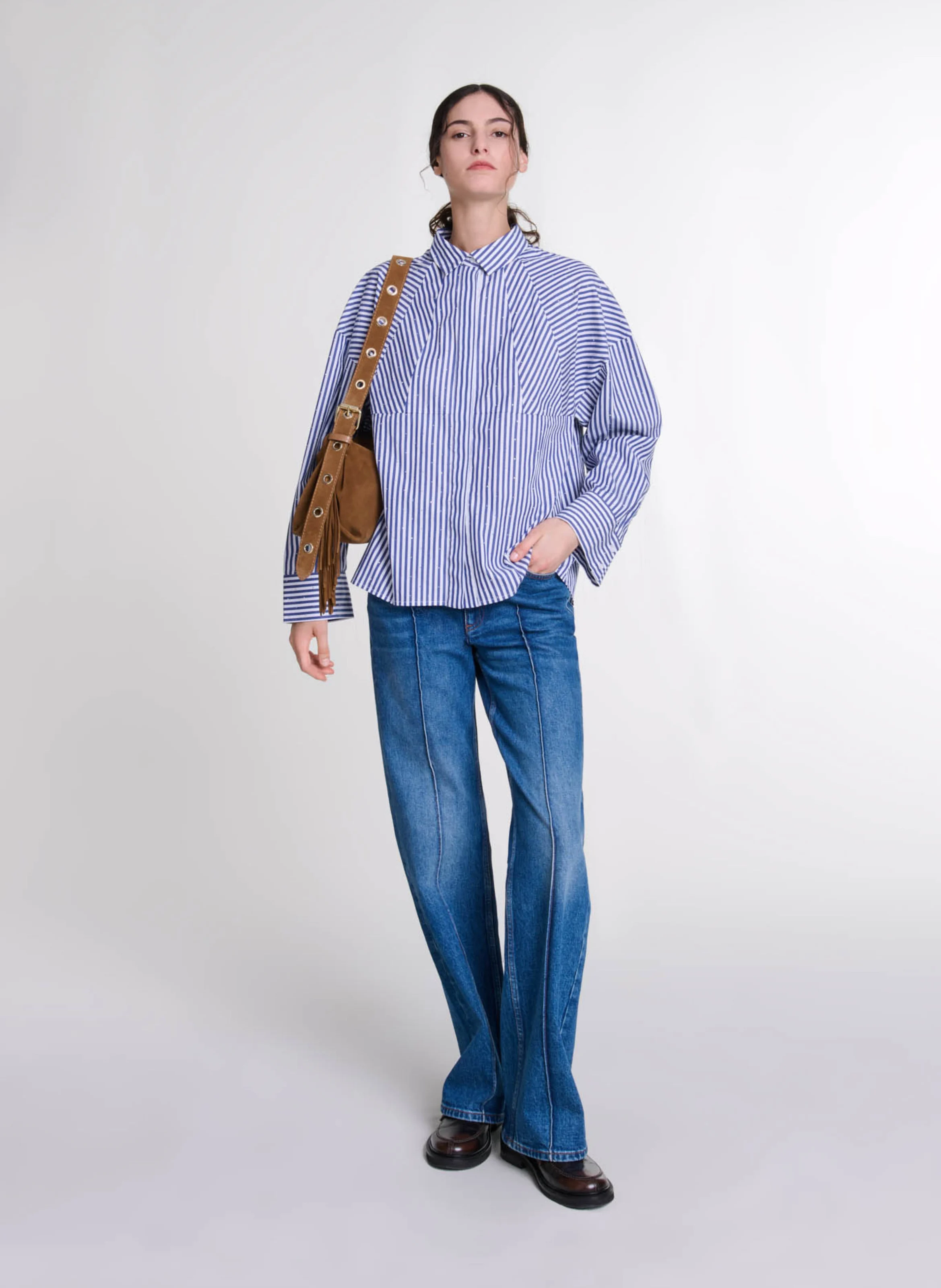 Chemise col classique en coton | Multicolore