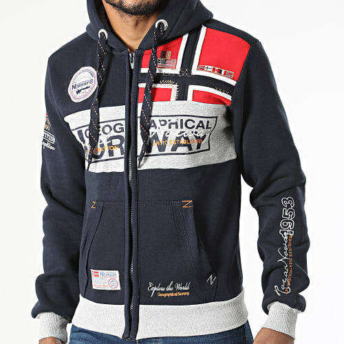 Sweat Capuche Zippé Flyer Bleu Marine