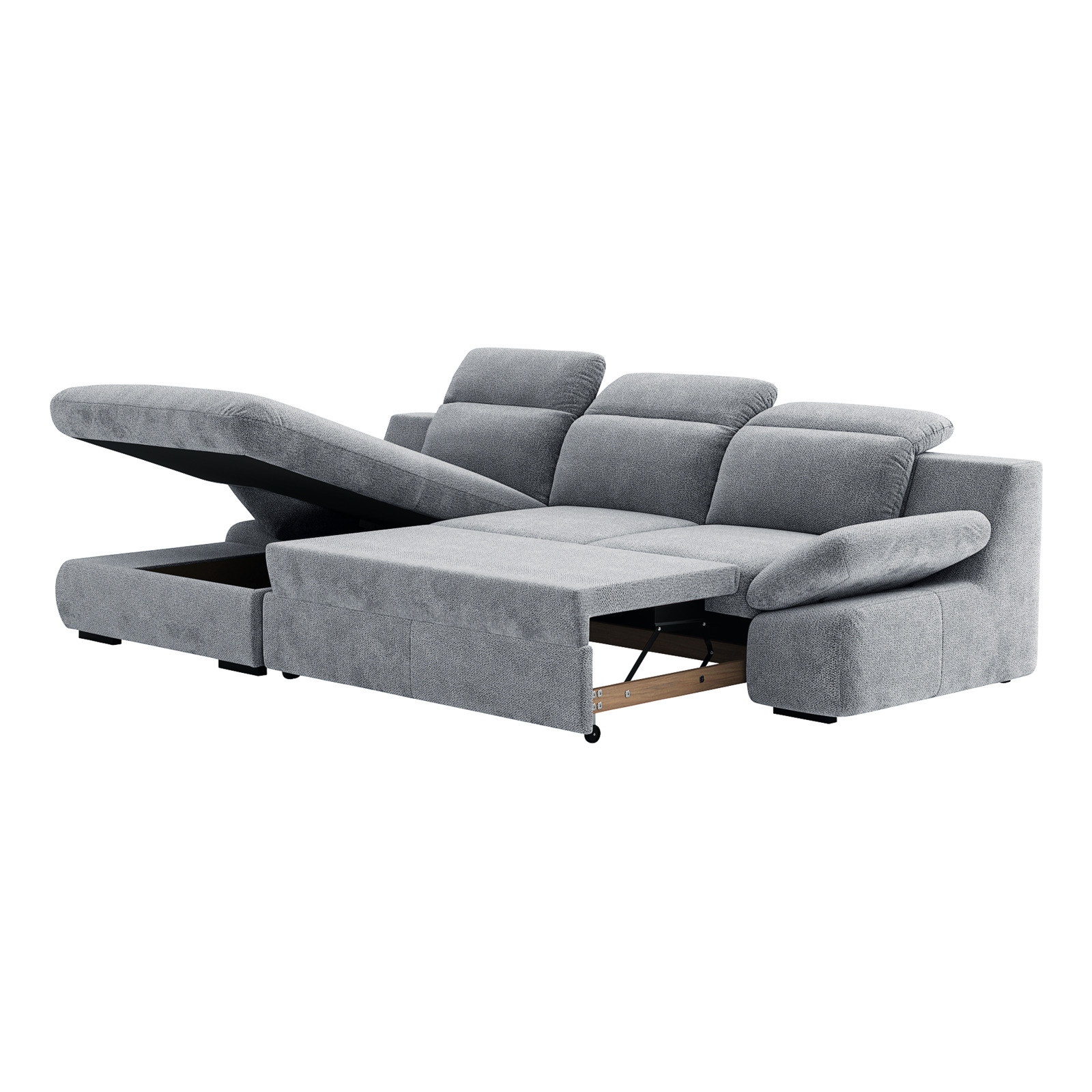 Ecksofa Lorena Stoff, Recamière links