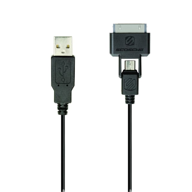 Sleeksync dobbelt ladekabel Micro 30 pin til USB-A 93 cm