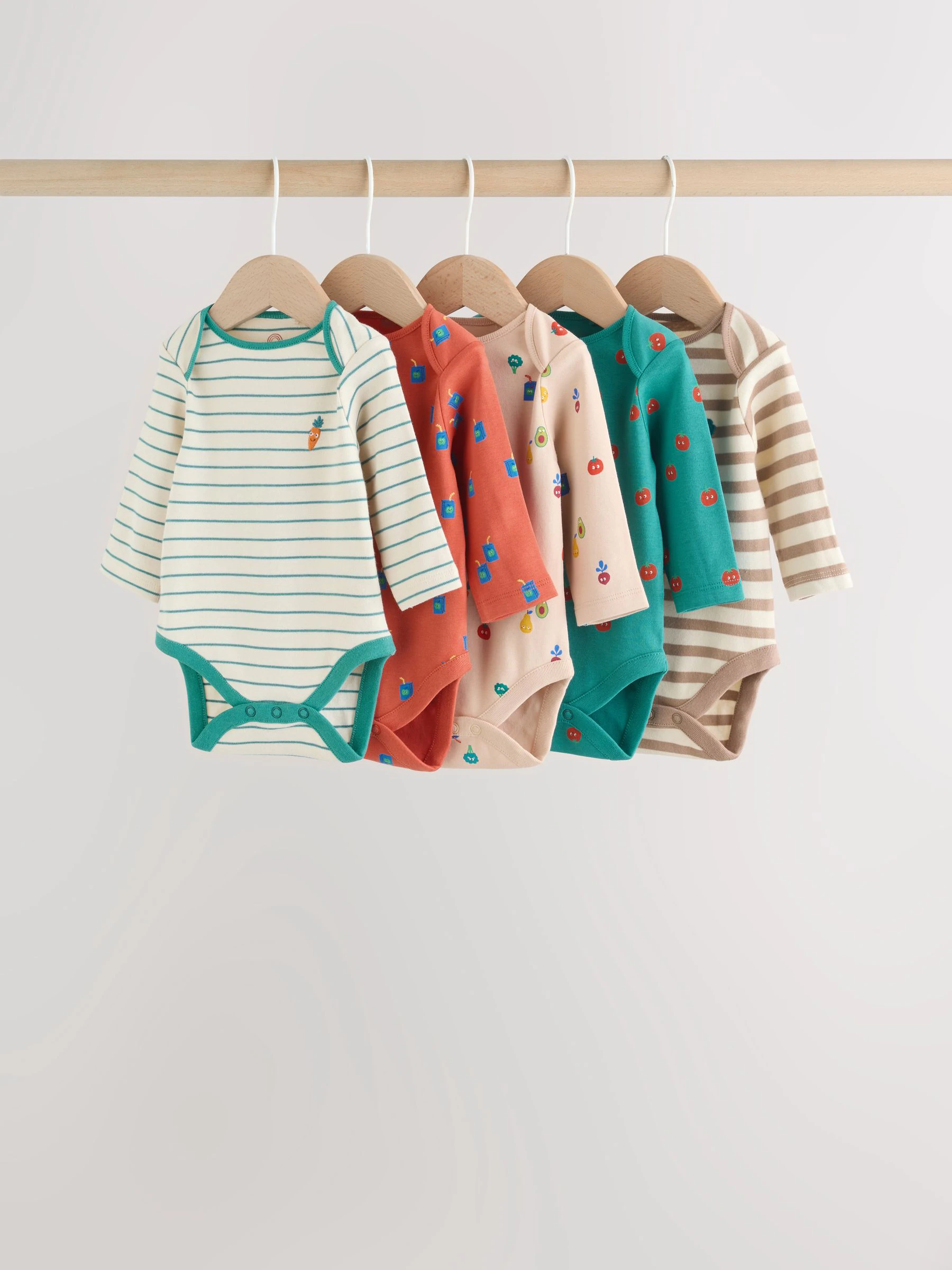 Licht - Set van 5 babyrompertjes