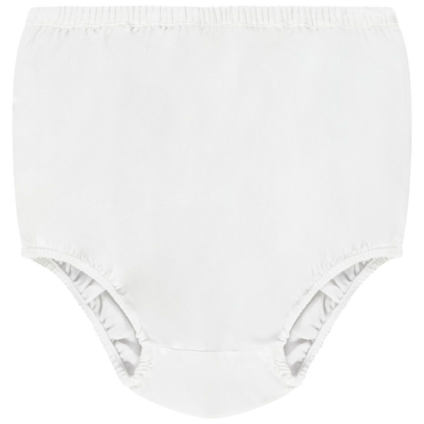 Ensemble de cérémonie robe en tulle brodé + bloomer pour bébé fille - Ecru