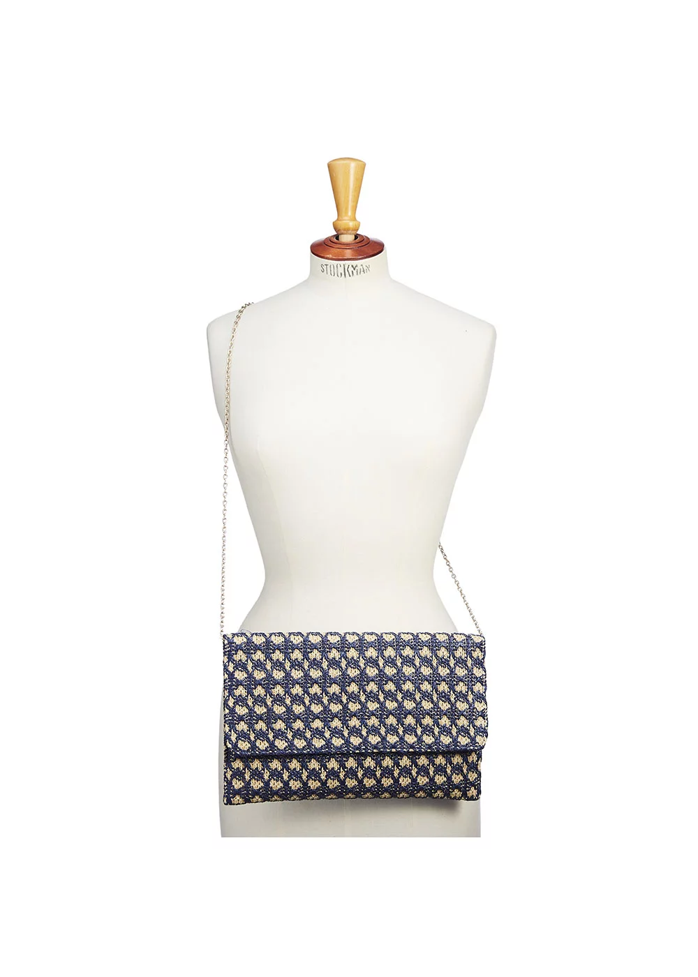 POCHETTE RABAT GWENDAL RAPHIA BLEU