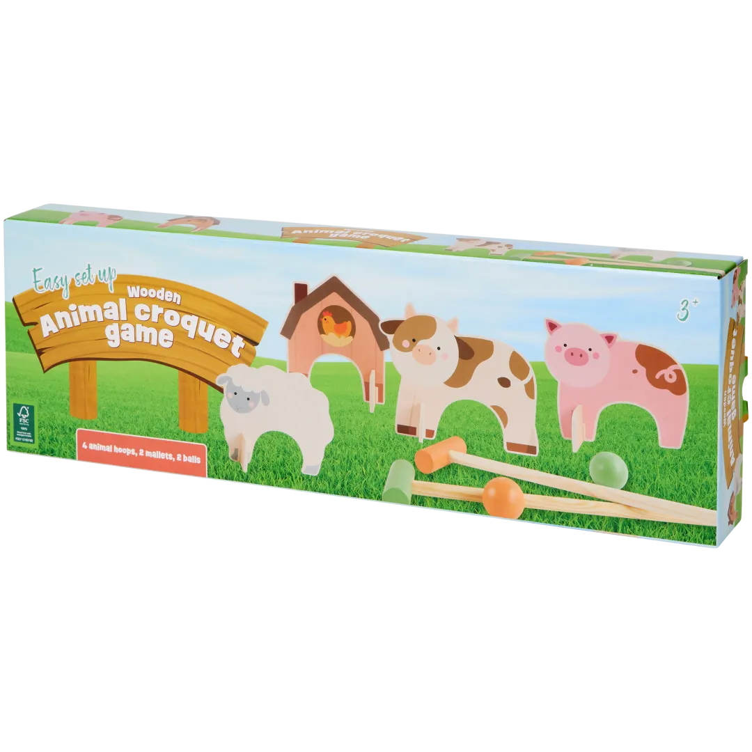 Jeu de croquet avec animaux