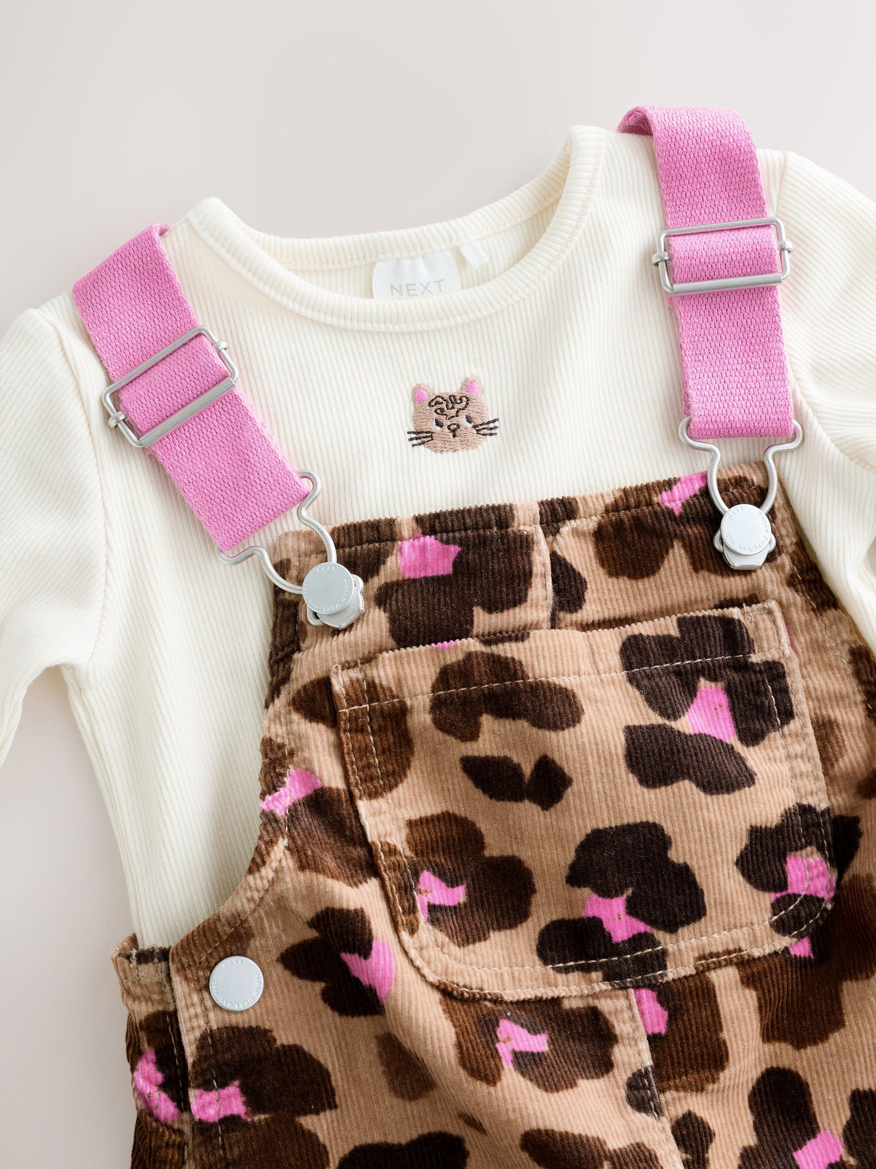 Animal - Set van bedrukte bretelbroeken, top en panty's (3mnd -7jr)