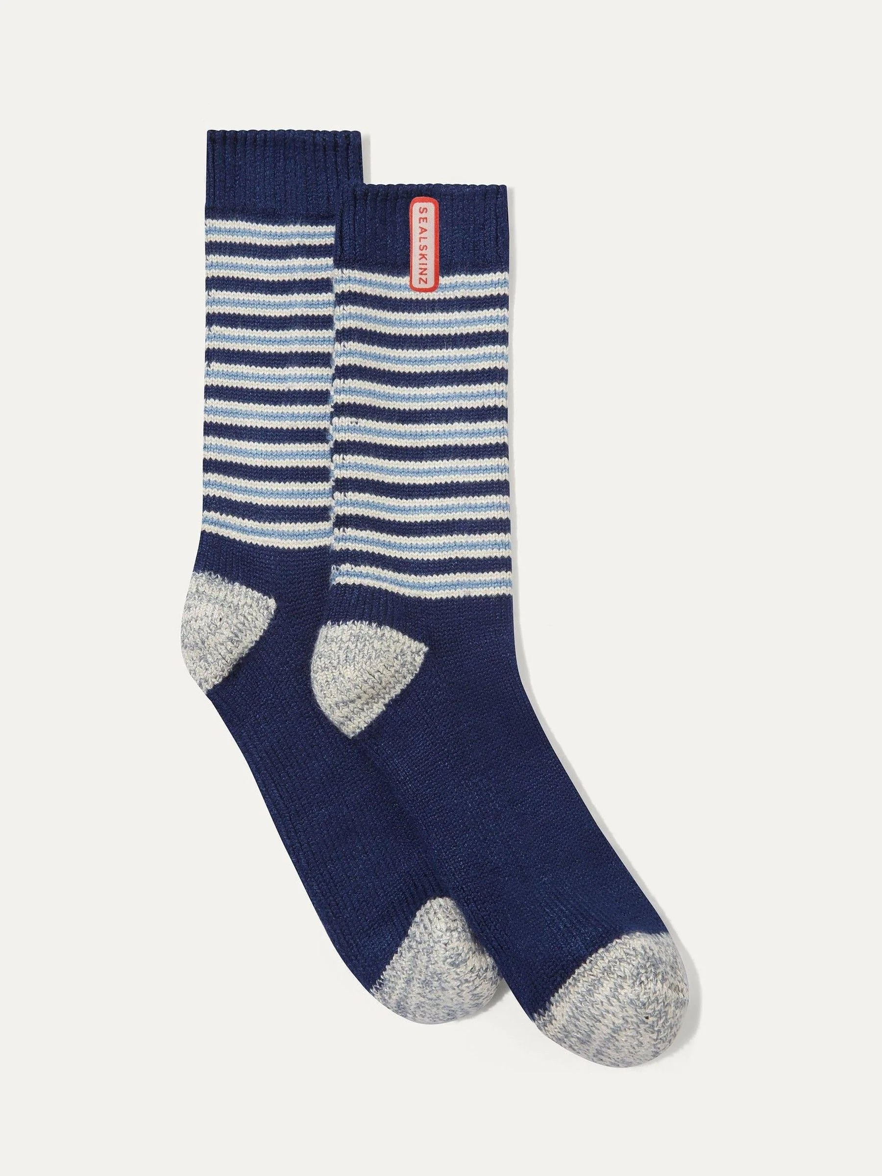 Lichtblauw - Sealskinz Oby Mid Length Multi Stripe Socks