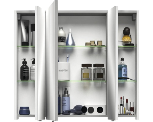 Jungborn spiegelkast VENTITRE 80 x 17 x 70,3 cm wit hoogglans 3-deurs J850.098050
