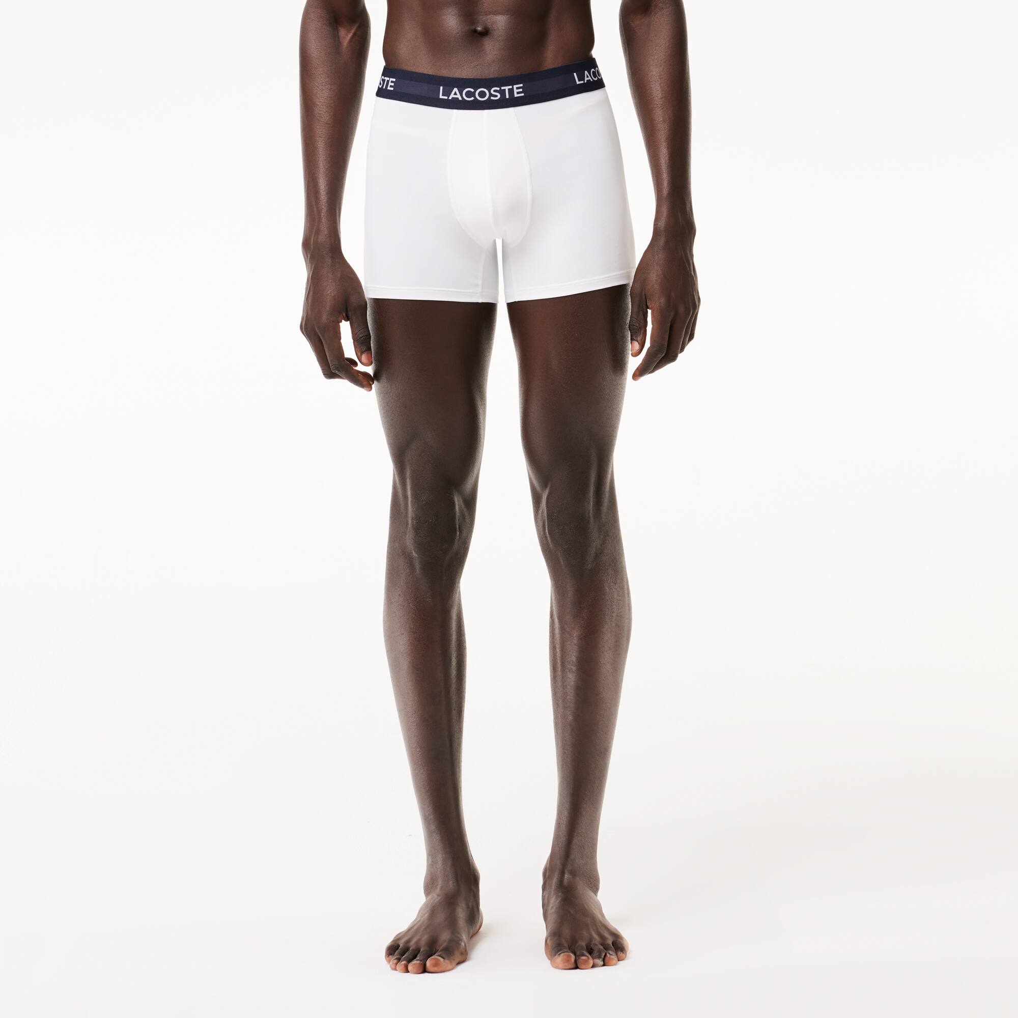Lot de 3 boxers unis en microfibre Sous-Vêtements - Bleu - Lacoste - Homme