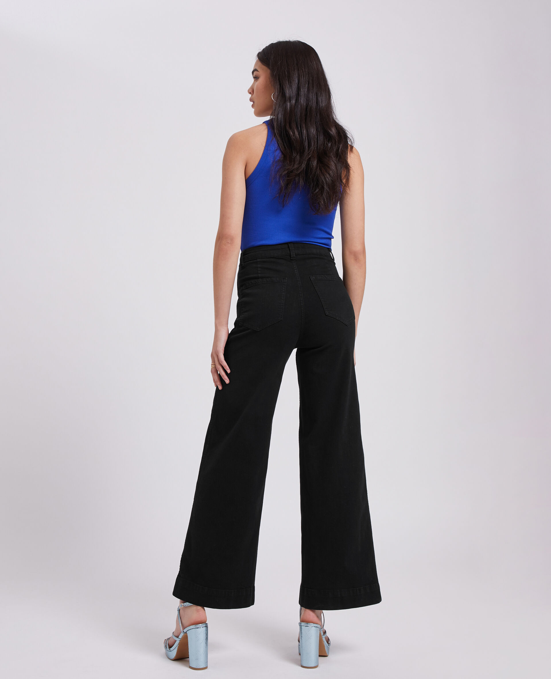 Jean wide taille haute - Noir