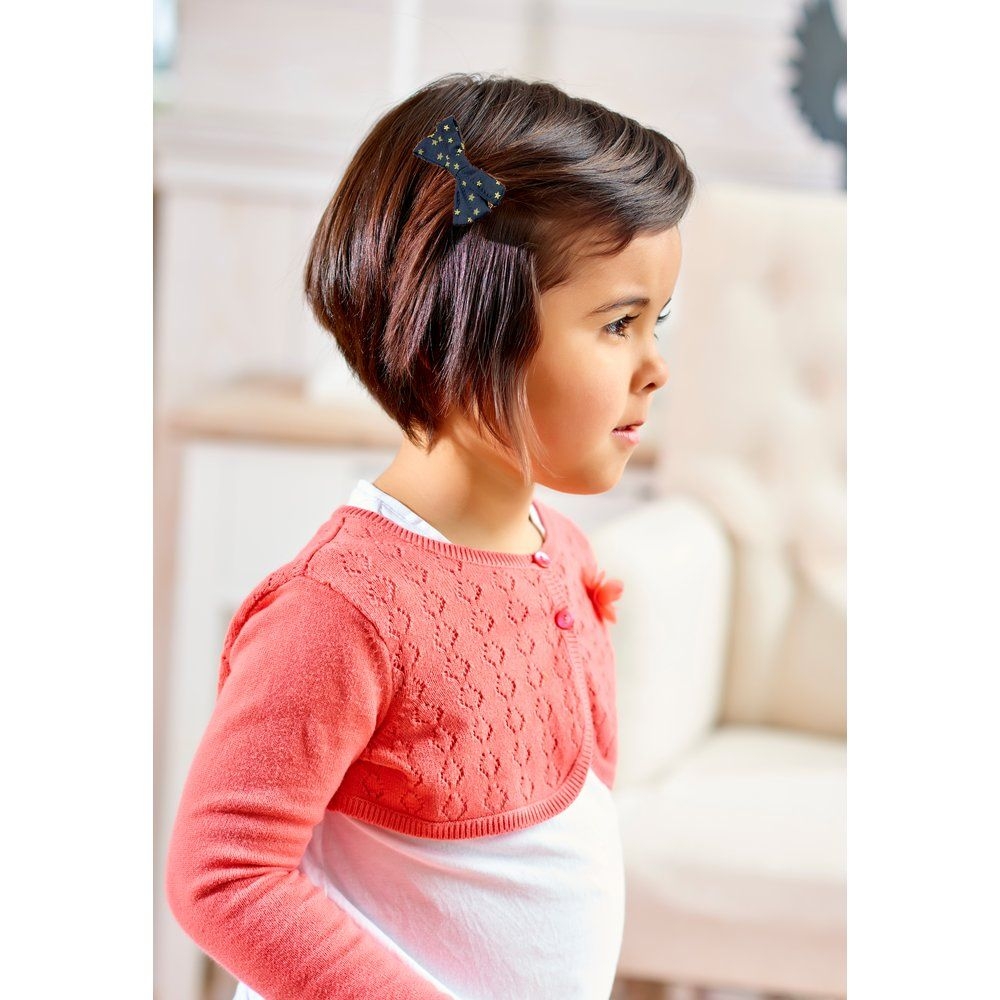 Barrette Noeud Ruban Etoile Or Marine