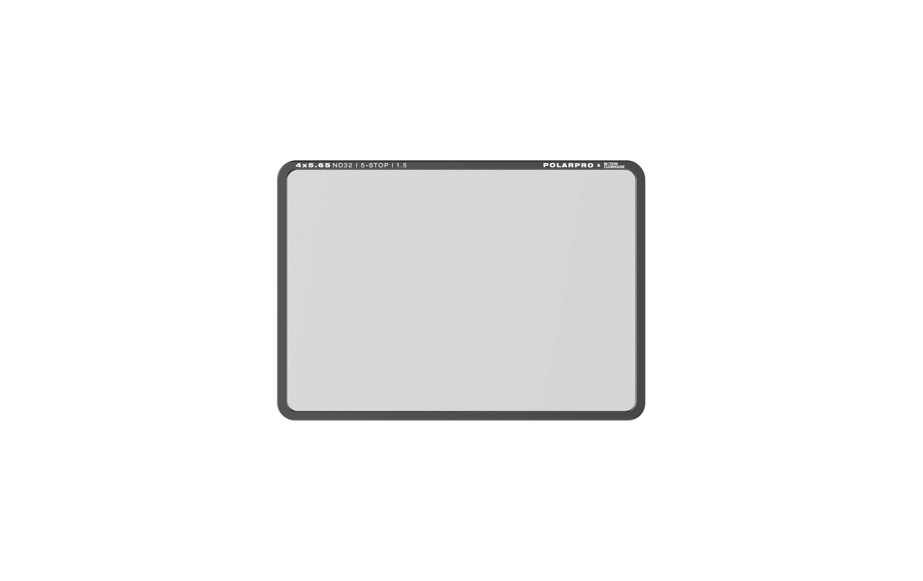 Graufilter ND32 4x5.65 Filter – Motion Clubhouse Edition<br>Vollständig ummantelte Filter mit massgefertigten CNC-Aluminium-Rahmen