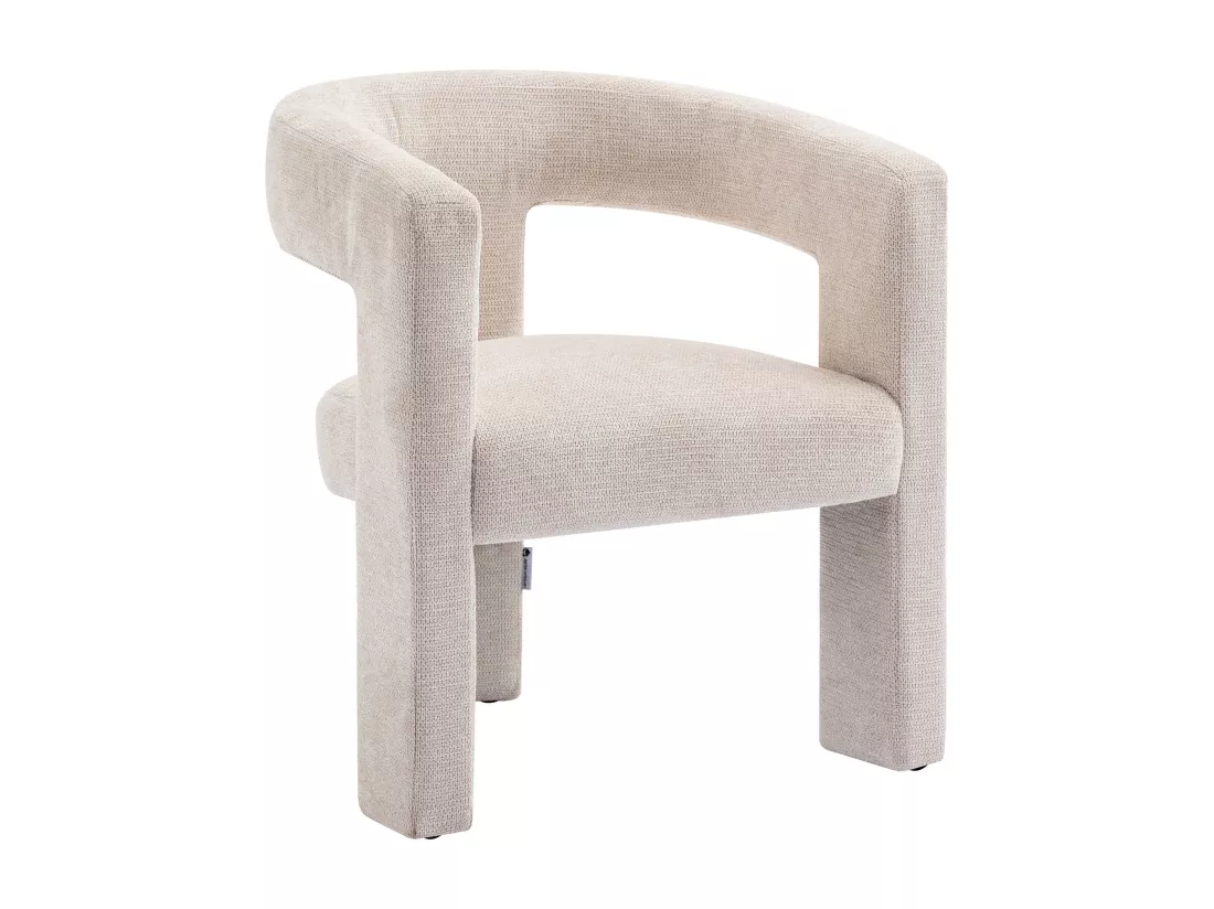 Fauteuil en tissu texturé beige FAVINA