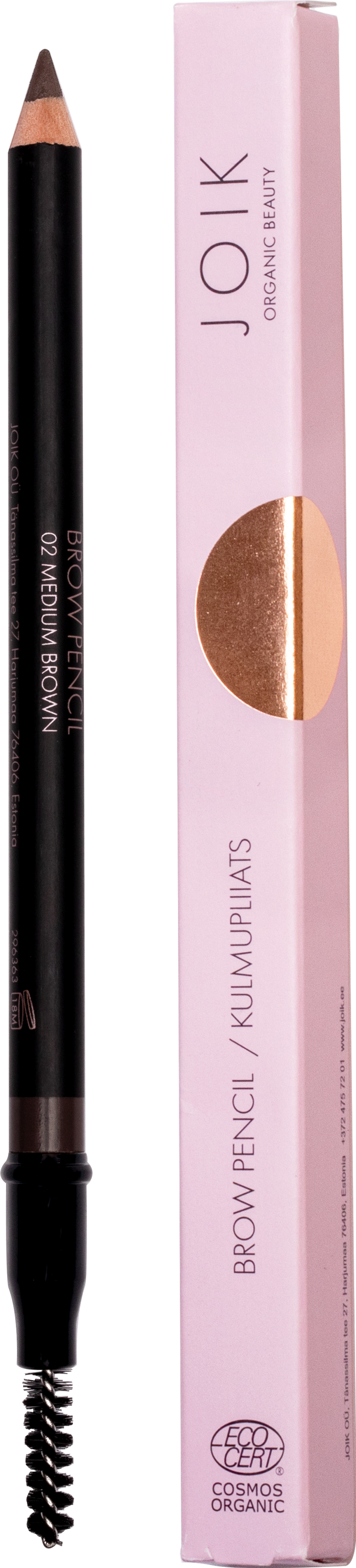 JOIK Organic  Brow Pencil, 02 Medium Brown (1,10 g)