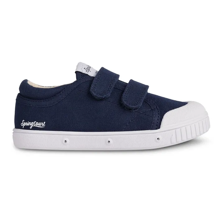 Spring Court Baskets Basses Scratchs G2 Canvas | Bleu marine